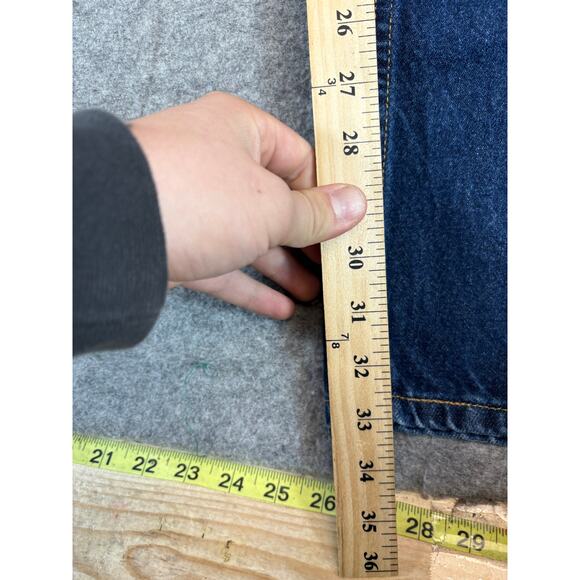 Levis 505 Jeans Mens 32x34 Blue Denim Regular Fit Straight Leg Streetwear Y2K - Picture 5 of 10